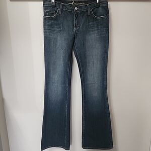 Bebe Dark Wash Flare Bling Jeans USA Y2K Low Rise 29 32 X 33